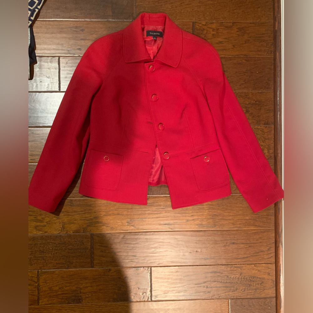 EUC Talbots Red Wool Blend Suit Set 10/12 - Picture 4 of 9
